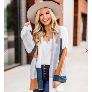 Pink Lily Color Block Cardigan